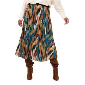 EsQualo plisse Universe Lightning Pleated Midi Skirt 6